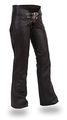 Ultimate Leather Apparel Ladies Low Rise Motorcycle Chaps With Lacing On Back Of Thigh Xs Black 