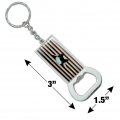 Graphics More Quarantine Cat In Window Keychain Rectangle Chrome Plated Metal Bottle Cap Opener