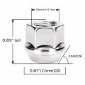 Dynofit 1 2-20 Aftermarket Wheel Lug Nuts 20pcs 2x20 21mm Heigh Open End Conical Lugnuts For Grand Cherokee Cj Commander
