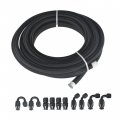 6an Fuel Line Hose Kit Black Nylon Ptfe Teflon 20 Feet Gas Ethanol E85 Oil With 10pcs Swivel Fitting Adapter