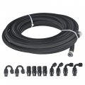 6an Fuel Line Hose Kit Black Nylon Ptfe Teflon 20 Feet Gas Ethanol E85 Oil With 10pcs Swivel Fitting Adapter