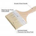 Uxcell 5inches 4inches Chip Paint Brush Synthetic Bristle With 13mm Thick Wood Handle For Walls Treatment 6pcs