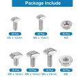 140 Piece T Slot Drop-in Bolt Set M5 And M6 Hammer Head Bolts With Hexagon Flange Nuts For Standard 2020 3030 Series Aluminum