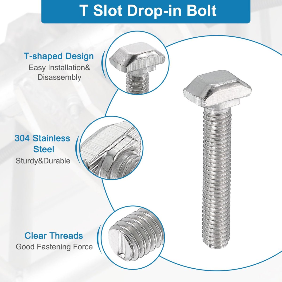 140 Piece T Slot Drop-in Bolt Set M5 And M6 Hammer Head Bolts With Hexagon Flange Nuts For Standard 2020 3030 Series Aluminum