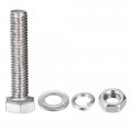 Uxcell M8 X 40mm Hex Head Screws Bolts Nuts Flat Lock Washers Kits 304 Stainless Steel Fully Thread Hexagon 6 Sets