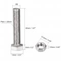 Uxcell M8 X 40mm Hex Head Screws Bolts Nuts Flat Lock Washers Kits 304 Stainless Steel Fully Thread Hexagon 6 Sets