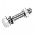 Uxcell M8 X 40mm Hex Head Screws Bolts Nuts Flat Lock Washers Kits 304 Stainless Steel Fully Thread Hexagon 6 Sets