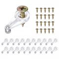 60set Glass Retainer Clips Kit 25mm Plastic Cabinet With Screws For Fixing 4mm Thick Doors Mirror Transparent 