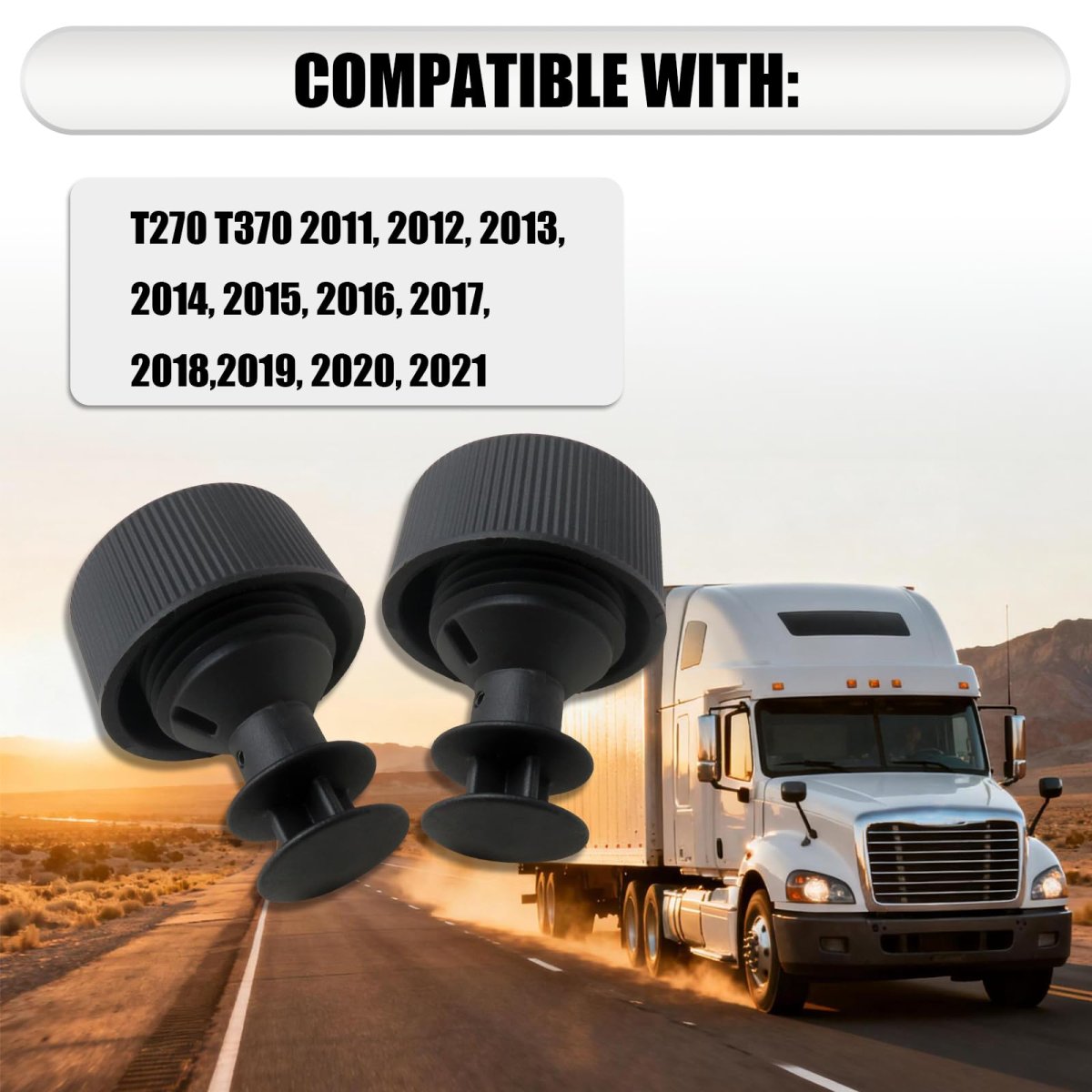 2x Cq347367 Power Steering Reservoir Cap Replacement For Freightliner Kenworth Fld120sd 2005 2006 2007