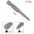 Uxcell 5 Pcs T15 Magnetic Torx Screwdriver Bits 1 4 Inch Hex Shank 2-inch Length S2 Power Tool