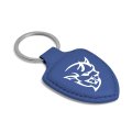 Dodge Demon Blue Shield-shape Style Genuine Leather Key Chain Official Licensed