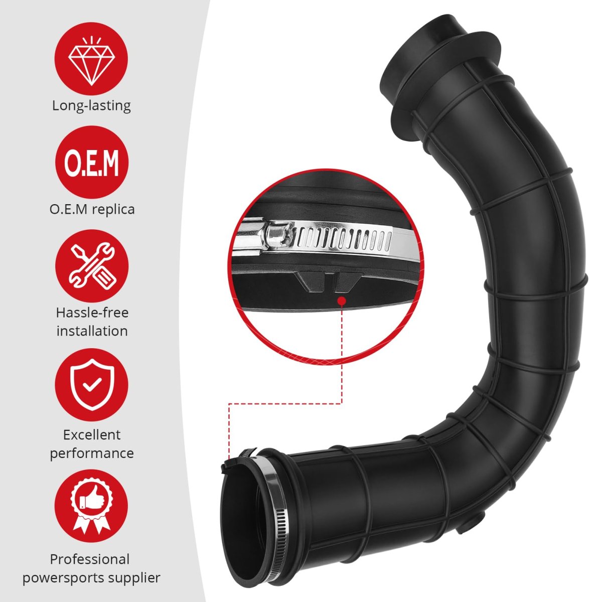 Airbox Hose In For Polaris Rzr 1000 Xp 4 And Turbo 2014 To 2023 Part Number Includes Clamp