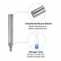 Uxcell Tapered Ball Nose End Mill Uncoated Solid Carbide 2 Flute Spiral Milling Cutter 1mm Radius 2mm Diameter 6mm Shank 45mm