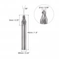 Uxcell Tapered Ball Nose End Mill Uncoated Solid Carbide 2 Flute Spiral Milling Cutter 1mm Radius 2mm Diameter 6mm Shank 45mm