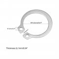 Uxcell 19 5mm External Circlips C-clip Retaining Shaft Snap Rings 304 Stainless Steel 50pcs