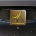 Velo Ciraptor Velociraptor Biking Funny Humor Tow Trailer Hitch Cover Plug Insert For 2 In Receivers Black Abs Plastic
