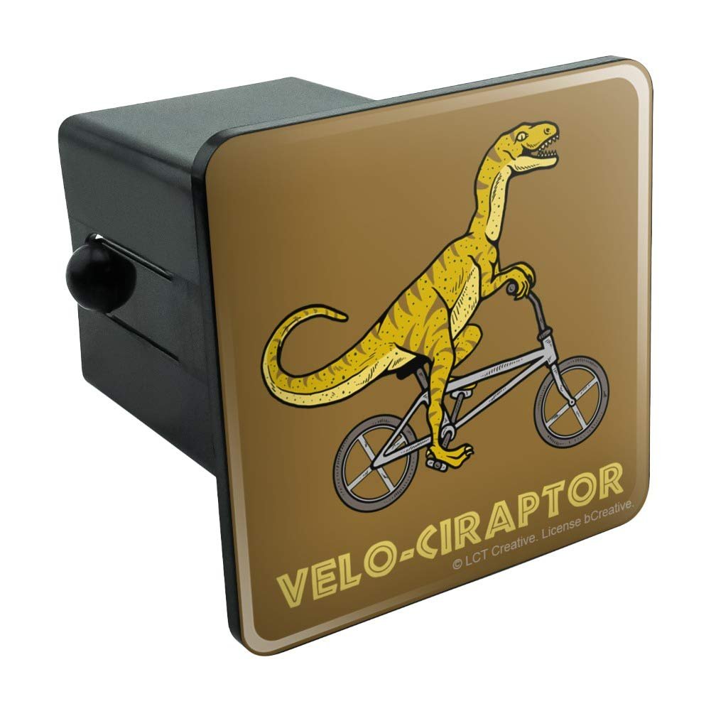 Velo Ciraptor Velociraptor Biking Funny Humor Tow Trailer Hitch Cover Plug Insert For 2 In Receivers Black Abs Plastic