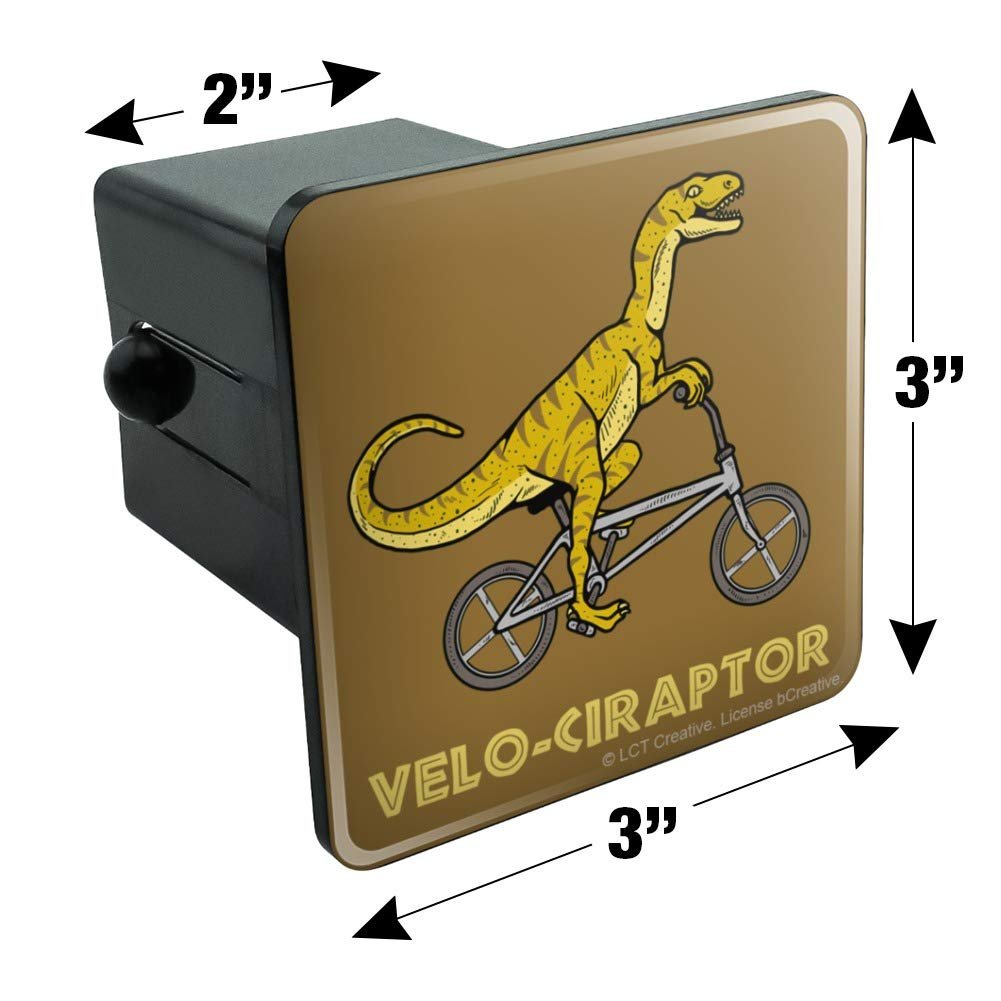 Velo Ciraptor Velociraptor Biking Funny Humor Tow Trailer Hitch Cover Plug Insert For 2 In Receivers Black Abs Plastic