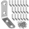 A Stainless Steel L Brackets For Wood 20pcs 50x50mm Corner Brace With Screws 90 Degree Shaped Furniture Fixation 