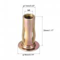 Uxcell Multi-grip Rivet-nut M8 Pre-bulbed Shank Carbon Steel Color-zinc-plated Flat Head Threaded Insert Nut 25pcs