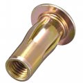 Uxcell Multi-grip Rivet-nut M8 Pre-bulbed Shank Carbon Steel Color-zinc-plated Flat Head Threaded Insert Nut 25pcs