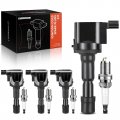 A-premium Set Of 4 Ignition Coil Pack And Iridium Spark Plugs Compatible With Honda Fit 2009-2014 Cr-z 2011-2016 City 2010-2016