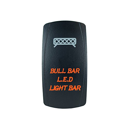 Laser Backlit Orange Rocker Switch Bull Bar Led Light 20a 12v On Off