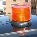 Hqrp Emergency Warning Led Flashing Beacon Amber Strobe Light 12v Dc With Big Flat Top Magnetic Mount For The Safety Of