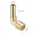 Uxcell Brass Hose Barb Fitting Elbow 5 16 Inch X 1 4 Npt Male Thread Right Angle Pipe Connector