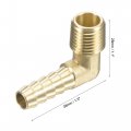 Uxcell Brass Hose Barb Fitting Elbow 5 16 Inch X 1 4 Npt Male Thread Right Angle Pipe Connector