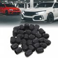 Uxcell 30pcs Black Plastic Tire Air Valve Stem Caps Tyre Wheel Rims Dust Cover For Car