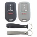 Kcpros 2pcs Rubber Silicone 5 Buttons Smart Key Fob Cover Case Skin Protector Keyless With Keychain For Honda Accord Civic 2018 