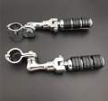 Smt Motorcycle Chrome Regular Footrest Foot Pegs With 1-1 2 1 5 Short Angled Adjustable Clamps For V-star Xv1600 Xv1700 Xv1900
