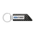 Ford F-150 Pu Leather Carbon Fiber Texture Strap Silver Metal Bar Key Chain Official Licensed