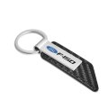 Ford F-150 Pu Leather Carbon Fiber Texture Strap Silver Metal Bar Key Chain Official Licensed