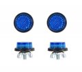 Set Of 4 Mini Blue Motorcycle License Plate Reflector Bolts With Wing Nuts 