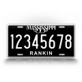 Custom Novelty Mississippi Blackout License Plate Blackedout Personalized Text Auto Tag