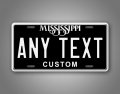 Custom Novelty Mississippi Blackout License Plate Blackedout Personalized Text Auto Tag