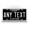 Custom Novelty Mississippi Blackout License Plate Blackedout Personalized Text Auto Tag