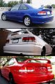 Si Style Trunk Spoiler Wing W Red Led 3rd Brake Light Compatible With 1996-2000 Civic 2 Door Coupe Em Ej Models