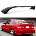 Si Style Trunk Spoiler Wing W Red Led 3rd Brake Light Compatible With 1996-2000 Civic 2 Door Coupe Em Ej Models
