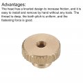 Uxcell Knurled Thumb Nuts 5pcs M3 X D11mm H6 5mm Brass Nut With Collar High Head Through Hole Adjusting For 3d Printer Parts