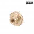 Uxcell Knurled Thumb Nuts 5pcs M3 X D11mm H6 5mm Brass Nut With Collar High Head Through Hole Adjusting For 3d Printer Parts