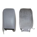 Middle Jump Seat Cover Replacement Bottom And Back Pewter Gray Microfiber Leather For Chevy Silverado Gmc Sierra 1999 To 2007