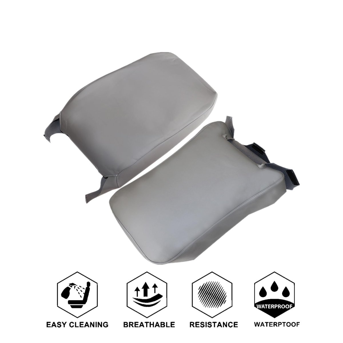 Middle Jump Seat Cover Replacement Bottom And Back Pewter Gray Microfiber Leather For Chevy Silverado Gmc Sierra 1999 To 2007
