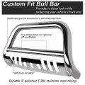 Auto Dynasty Compatible With Honda Pilot Ridgeline 3 Inches Chrome Bull Bar 6 Black Housing Clear Lens Fog Lights