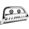 Auto Dynasty Compatible With Honda Pilot Ridgeline 3 Inches Chrome Bull Bar 6 Black Housing Clear Lens Fog Lights