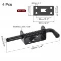 Uxcell Barrel Bolt Latch 4pcs 10x128mm Carbon Steel Electrophoresis Spring Loaded Gate Pin Sliding Door Lock For Trailer Doors