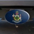 Rustic Maine State Flag Distressed Usa Oval Tow Trailer Hitch Cover Plug Insert