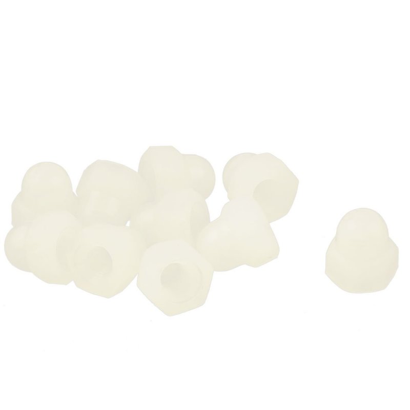 10pcs 3mm Plastic Nut Caps Hex Inner Threaded Protection Covers White